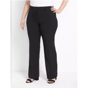 Lane Bryant The Curvy Allie Black Trousers‎ Wide Leg Pants Size 14R